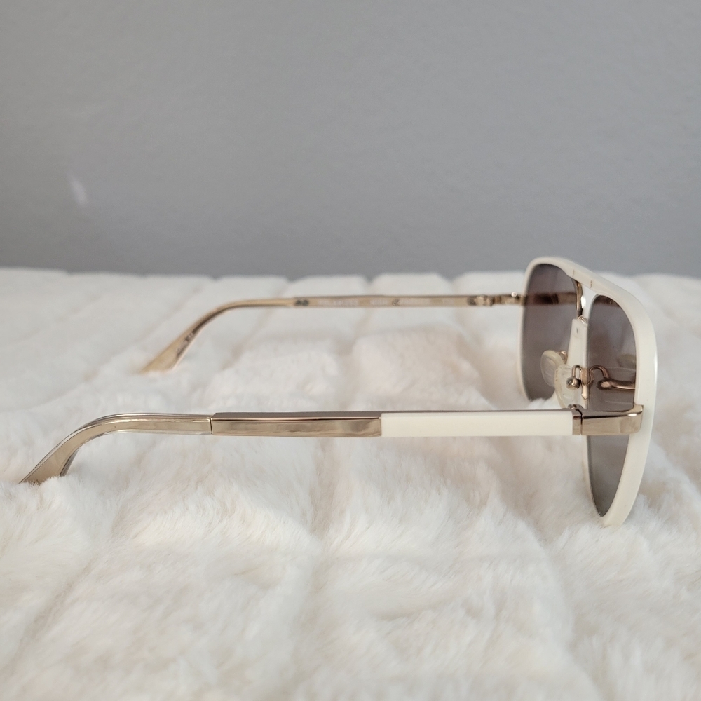QUAY // ltd ed luxe combination white/gold frames brown polarized lens aviators - Picture 14 of 16